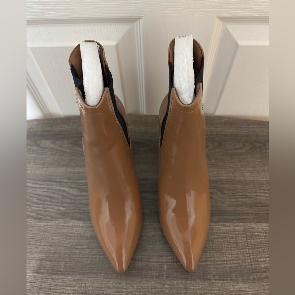Brown Chunky Heel Ankle Boots Size 8.5 - Picture 2 of 5